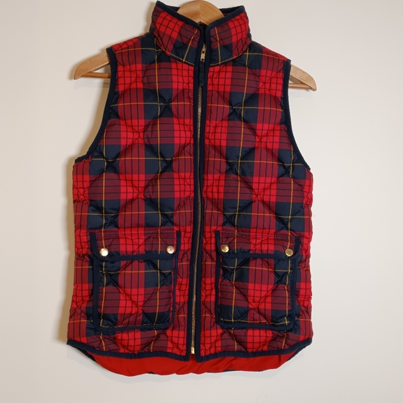 J. Crew Jackets & Blazers - J. Crew Down Plaid Puffer Vest